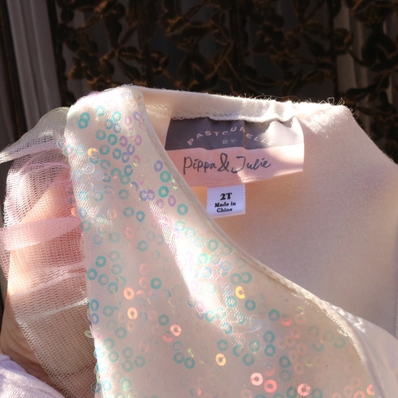Pippa & Julie Girls rainbow mesh birthday party dress, tutu, sequins, tulle - Picture 8 of 8